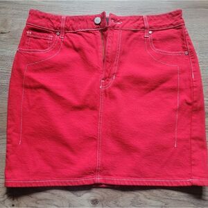 NWT Kendall and Kylie Mini Red denim skirt size 29